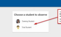 Step 3: You are now seeing the homepage of NDCDE's learning management system (LMS). The students you are able to observe and monitor are listed under "Choose a student to observe". Once you have chosen a student, you can view the student's course content, gradebook, and progress.